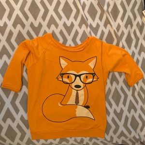 Orange fox crew neck